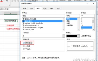 word删除线 快捷键（EXCEL删除线快速键）