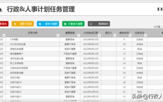 行政任务全自动、变色提醒、级别提醒