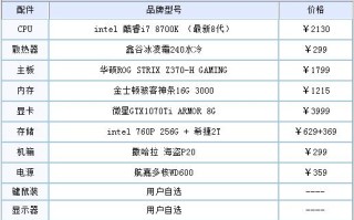 直播游戏主机配置推荐（i7 8700k电脑配置推荐）