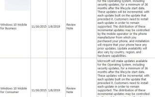 Win10 Mobile正式版生命周期至2019年1月8日 大更新计划中