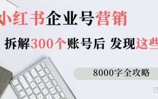 小红书企业号营销：拆解300个账号，发现了这些套路（8000 ...