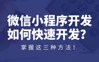 微信小程序开发如何快速开发？掌握这三种方法