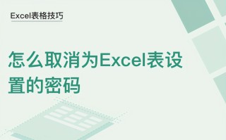 取消excel密码保护（怎么取消为Excel表设置的密码）