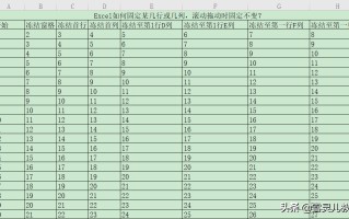 wps怎样冻结行和列（Excel如何固定某几行或几列）