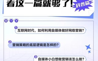 自媒体小白如何利用自媒体做好网络营销呢？