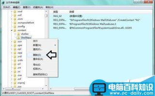 右键菜单中的联系人项目怎么清理?