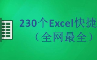 excel删除列的快捷键有哪些（230个最全Excel快捷键）