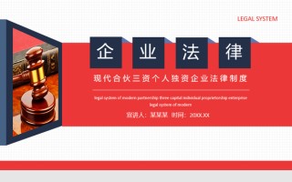 合伙独资企业法律制度，法务培训课件PPT模板，全内容直接应用