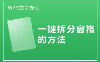 wps如何分开窗口显示（WPS文字办公一键拆分窗格的方法）
