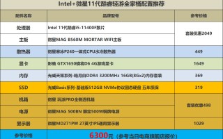 台式电脑配置单（2022台式电脑组装配置推荐）