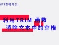 wps表格怎么去掉空格（wps表格怎么消除空格）