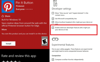 Win10 Mobile周年更新 Edge浏览器加入插件扩展功能